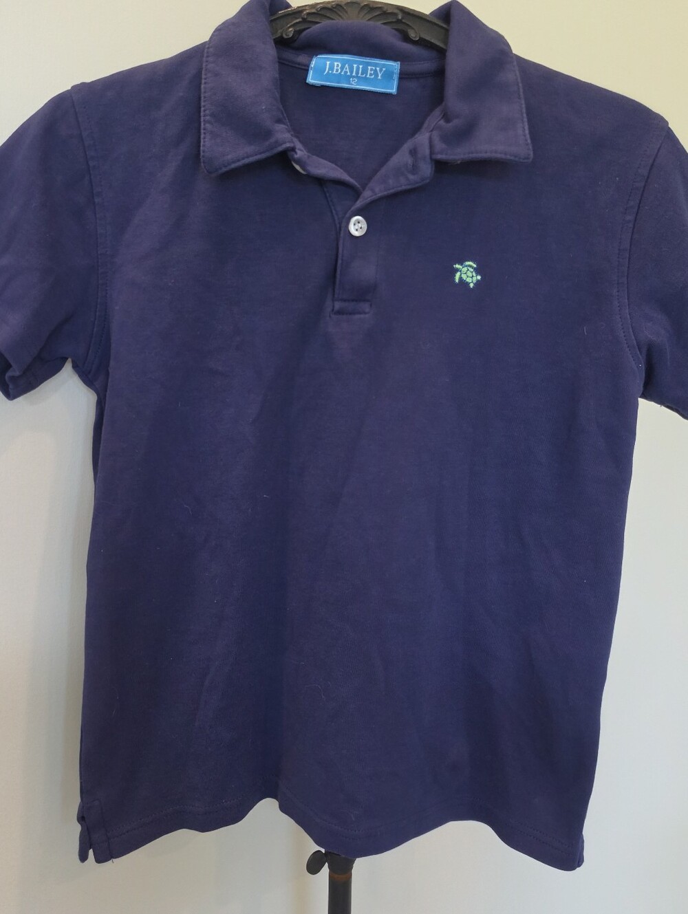 J. Bailey Boys Henry Navy Logo Polo Size 12